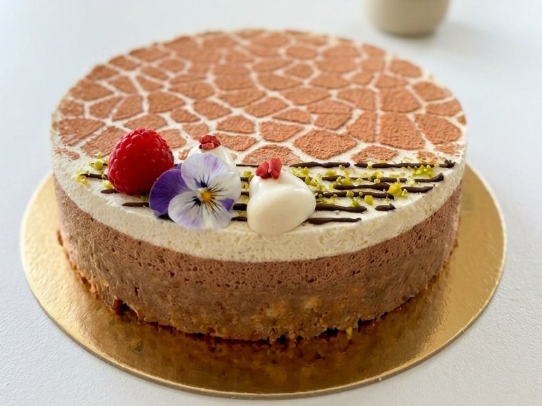 Raw tiramisu cake